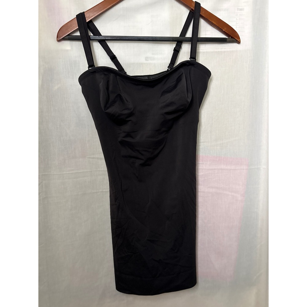 Ruby Ribbon Black‎ Shapewear Full Slip Adjustable Straps  Size 36 Compression